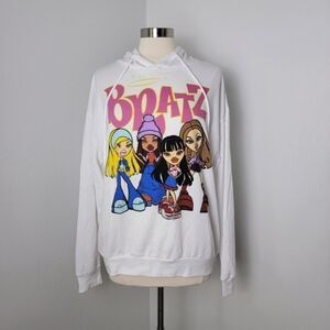 Bratz Original Four Sasha Yasmin Cloe Jade White Hooded Sweatshirt Size Large